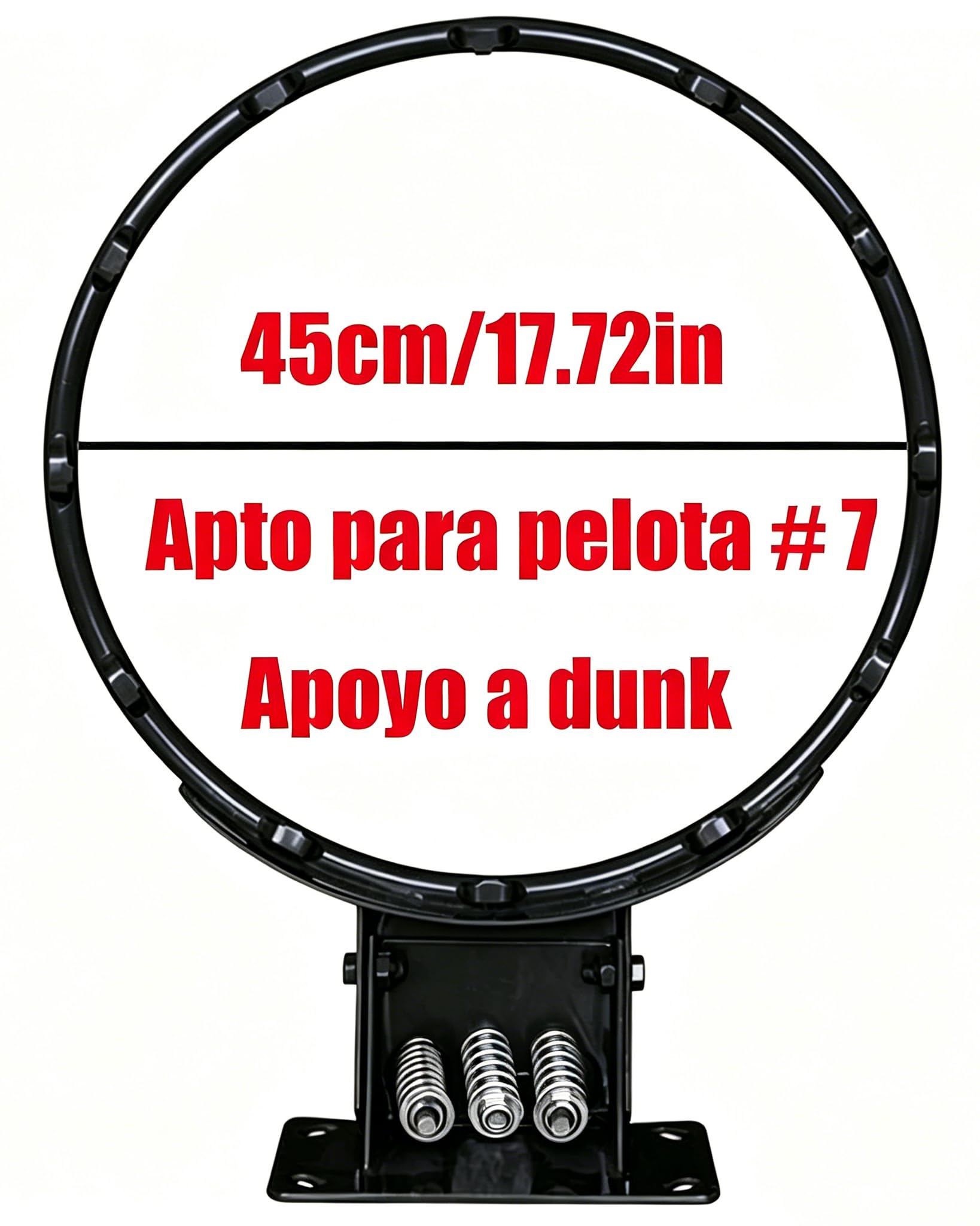 Canestro da basket professionale resistente con bordo da 45,7 cm, regolabile, 3 molle, regolabile, solido acciaio rinforzato ad alta resistenza, per interni ed esterni, garage, palestra