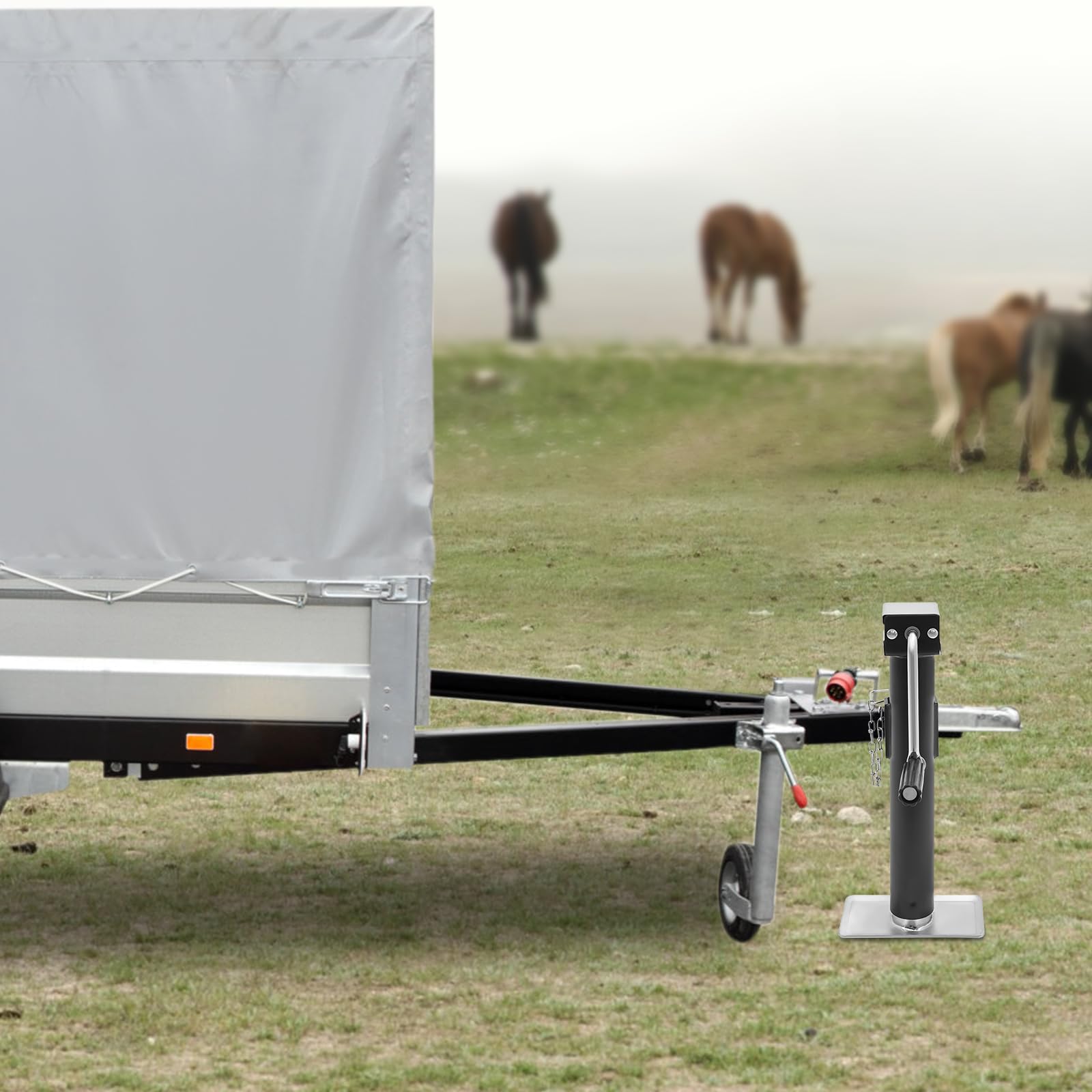 Sollevamento cric 1000 lbs, zincato – Ponte sollevatore auto, cric portatile salvaspazio, altezza di sollevamento 26 cm con perno di collegamento e manico per manutenzione e riparazione.