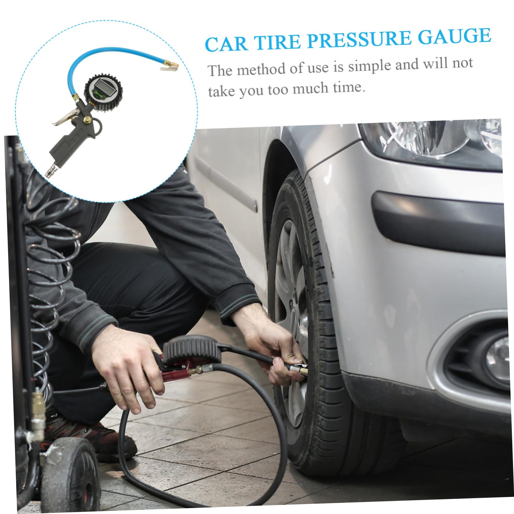 Misuratore Pressione Pneumatici Auto per Ruota Auto in Lega di Alluminio