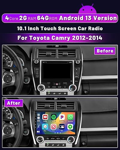 Miniatura 3 de Para Toyota Camry 2012-2014 Radio de coche Android 11 pantalla táctil estéreo de coche con Apple Carplay Android Auto reproductor multimedia de