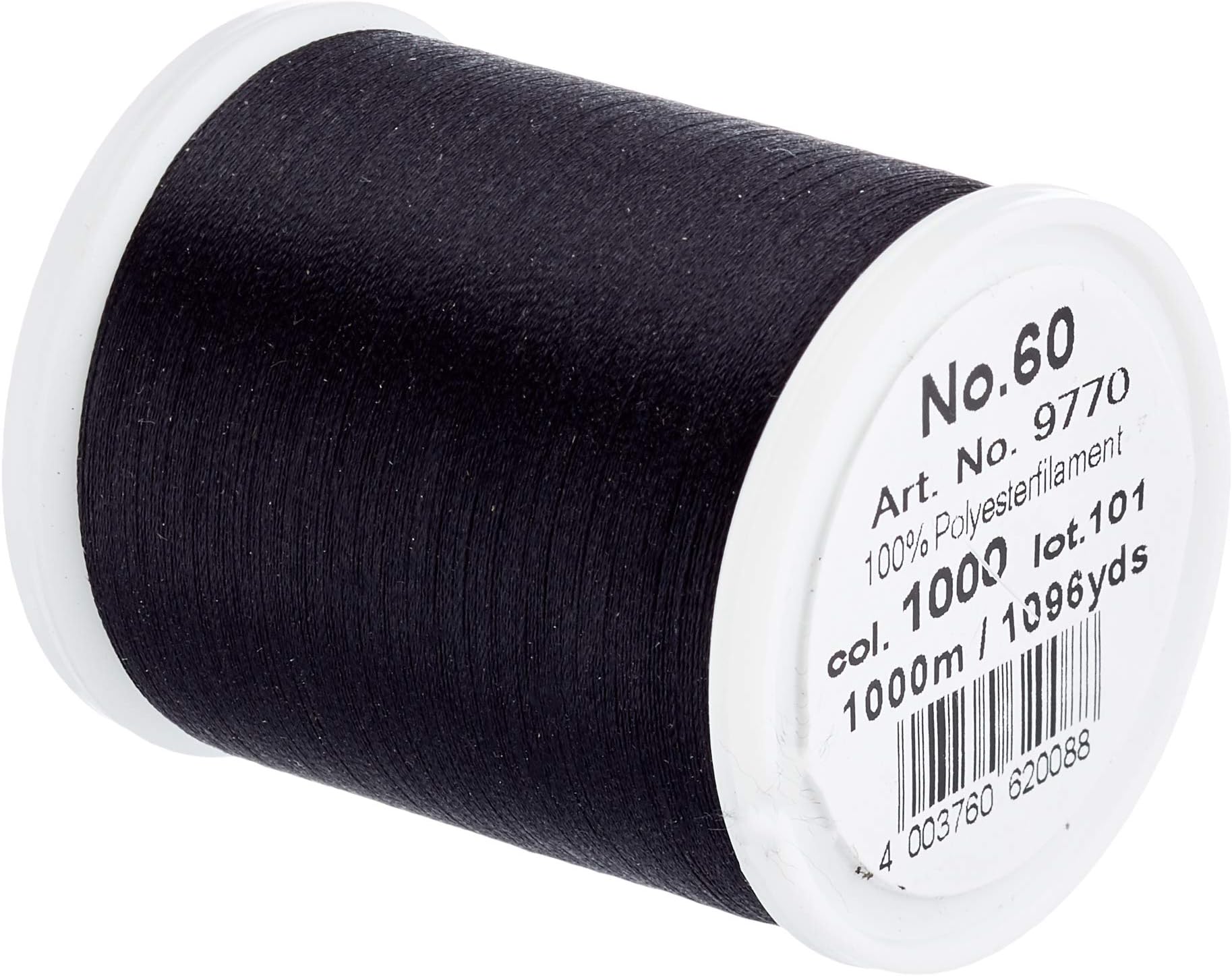 MADEIRA Sewing Thread, 100% Polyester, Black, Length: 1000 m, 9770 Black