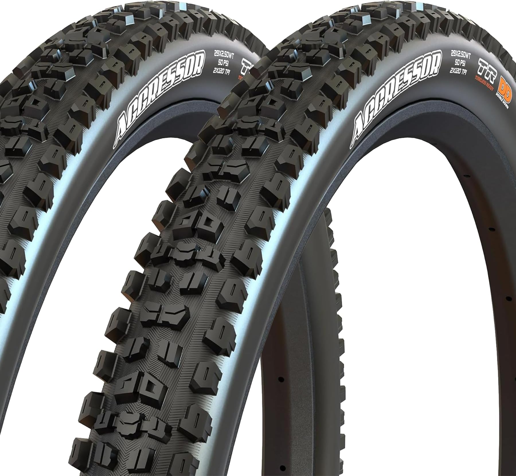 MAXXIS Aggressor - 2 Pack Mountain Bike Tire, Tubeless Ready | Designed for high-Speed, Hard-Packed, Rocky MTB Trails