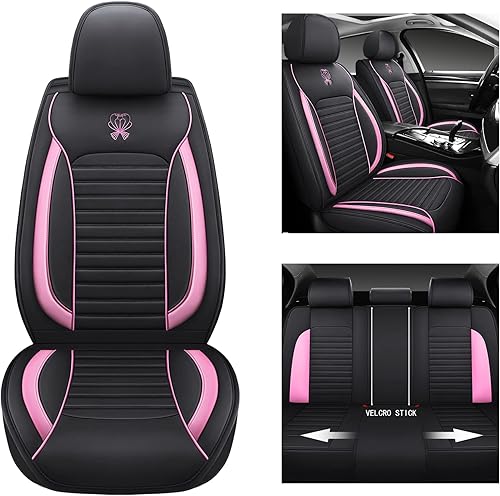 Miniatura 6 de Juego completo de fundas de asiento de automóvil, fundas de asiento de cuero para automóviles, SUV, camión, automóvil, funda universal