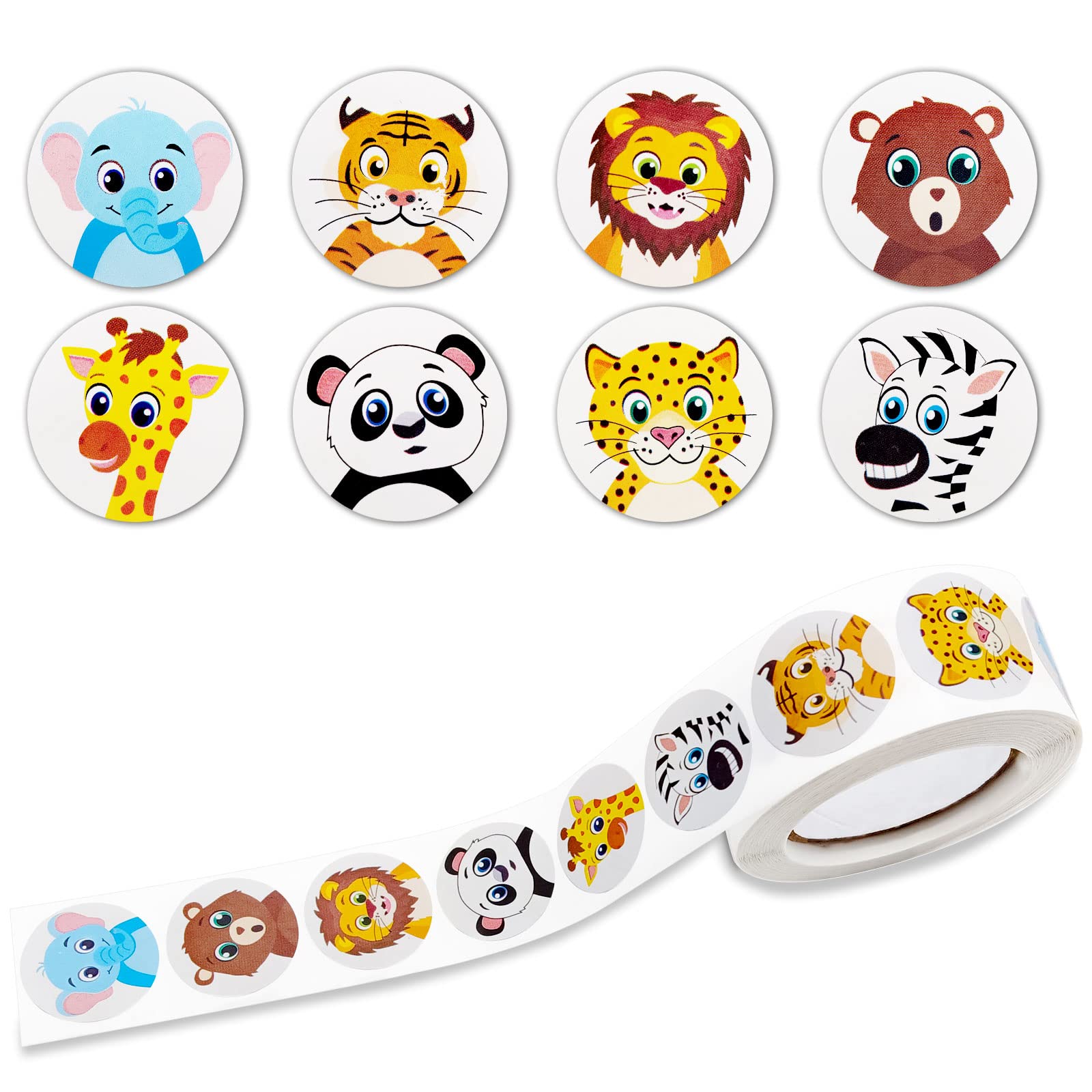 BLMHTWO 500 Adorable Animal Stickers - 8 Designs, Small Woodland Animal & Tiger Stickers for Kids & Classroom Incentives (1inch)