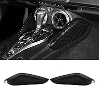 Vista 1 de Cubierta lateral de panel de palanca de cambios de fibra de carbono para Chevrolet Chevy Camaro 2016-2026, accesorios interiores