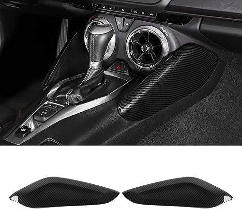 Cubierta lateral de panel de palanca de cambios de fibra de carbono para Chevrolet Chevy Camaro 2016-2025, accesorios interiores