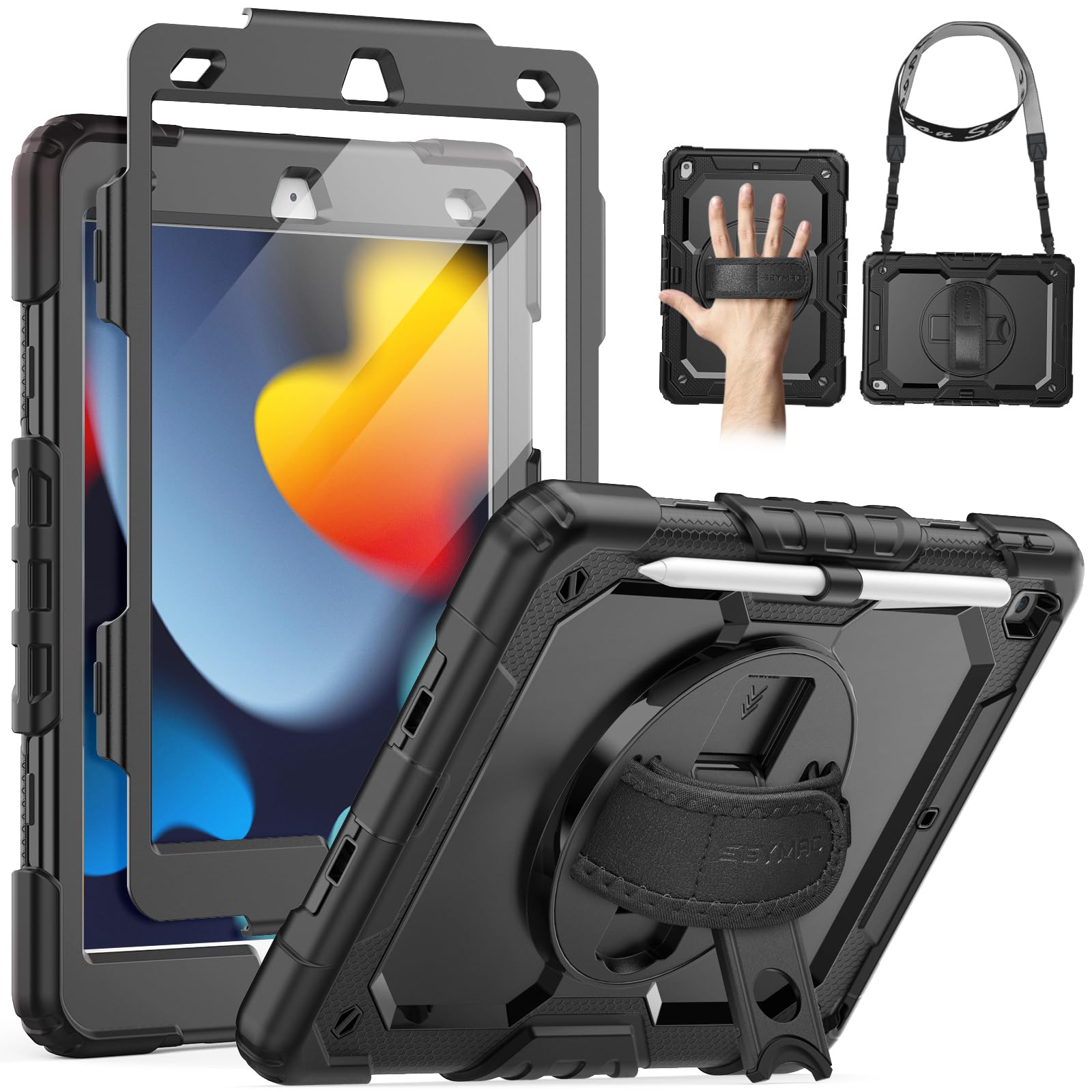 Custodia Per IPad 10.2 9a Generazione  2021  2020 Custodia Per IPad 8a Generazione Custodia 2019 Ipad 7a Generazione Case Supporto Rotante A 360 Gradi Smart Case Protettiva C