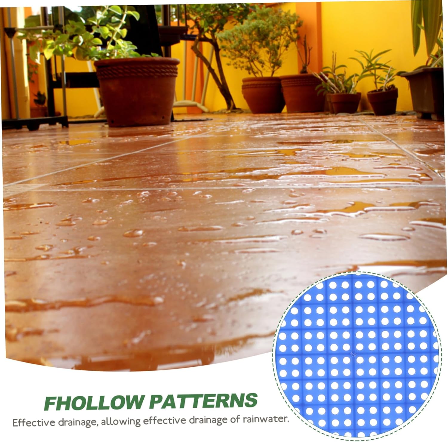 4Pcs Interlocking Outdoor Deck Tiles Plastic Flooring for Garden Non Slip Outdoor Patio Flooring Durable and Sturdy Interlocking Tiles for Easy Installation