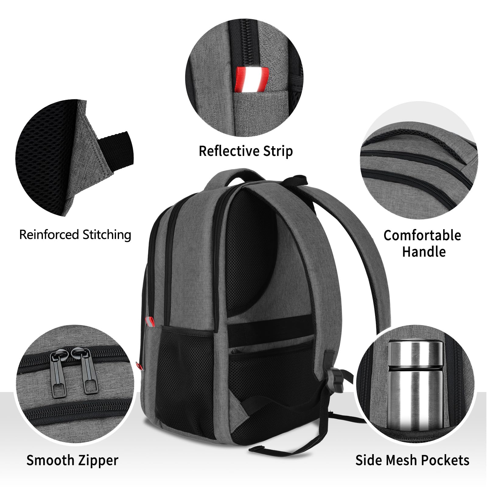 Skaypibs Zaino per uomo e donna, zaino da viaggio per laptop da 15,6 pollici, borsa per libri scolastici universitari con porta di ricarica USB