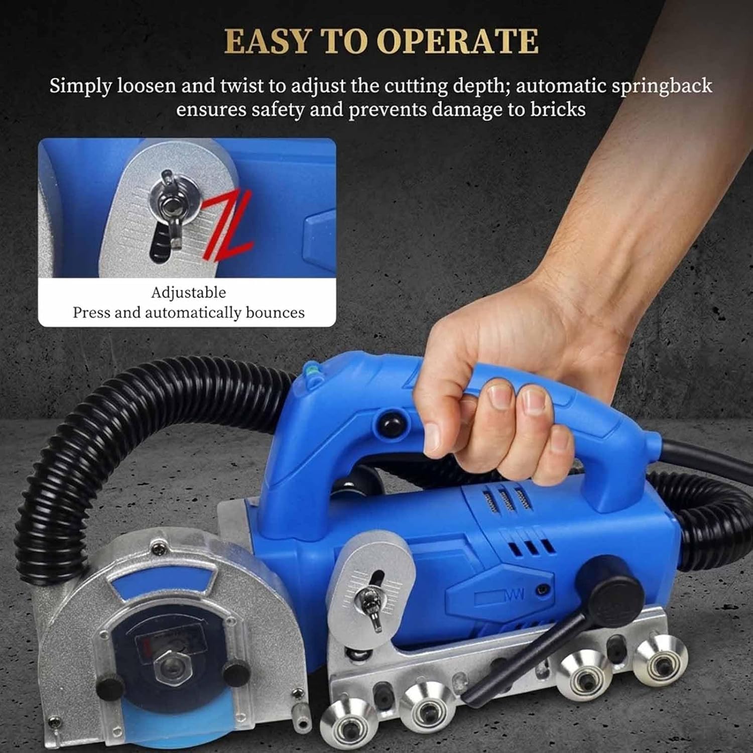 Herramienta eléctrica de extracción de lechada, máquina removedora de lechada de 1200 W, 9000 RPM, hoja de diamante, profundidad ajustable, diseño de autolimpieza para limpieza de azulejos y corte de