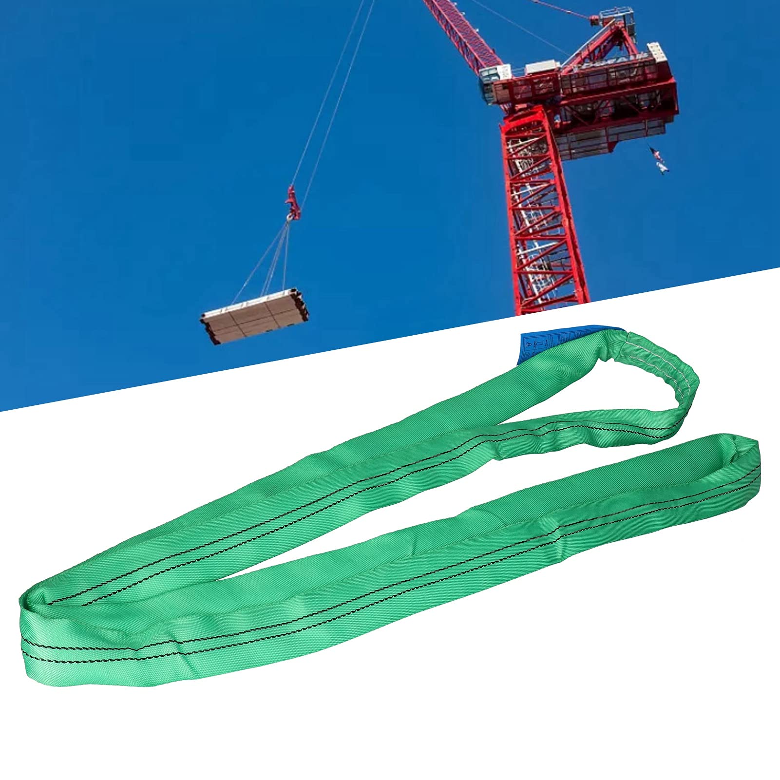 Rundschlinge, weiches Hebeband, Endlosgurt für Kran und Transport, 2T Tragfähigkeit mit PES-Material, flexibler Einsatz in Schiffsmaschinen, Hafen, Elektrotechnik (Hmm)