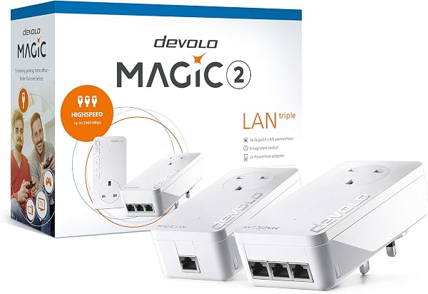 devolo Magic 2-2400 Lan Triple Starter Kit: (Up To 2400 Mbps For Your Powerline Home Network, 3x GB Lan Ports, Ideal For Online Gaming, 4k/8k Uhd Streaming, Stable Home Working) - 3
