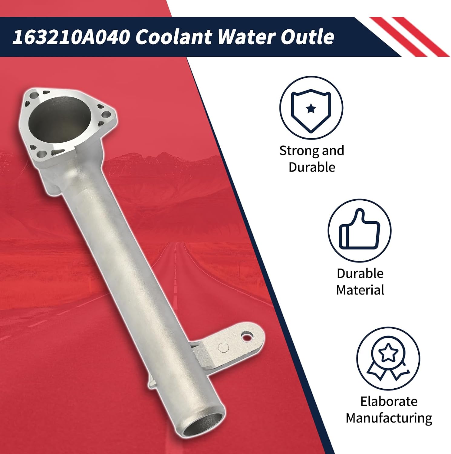 163210A040 Coolant Water Outlet with 90916-A3003 Thermostat Kit Fit for Lexus RX330 2004-2006,fit for Toyota Sienna 2004-2006 Engine Coolant Thermostat Housing Assembly 902-5123XD, 90916-03129