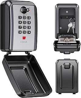 Mohard Schlüsseltresor mit Zahlencode Wandmontage, 12 Stellige Schlüsselkasten [Zurücksetzbarem Code], Großes Fassungsvermögen & Wetterfeste Schlüsselsafe Außen, Schlüsselbox für Zuhause, Büro, Garage