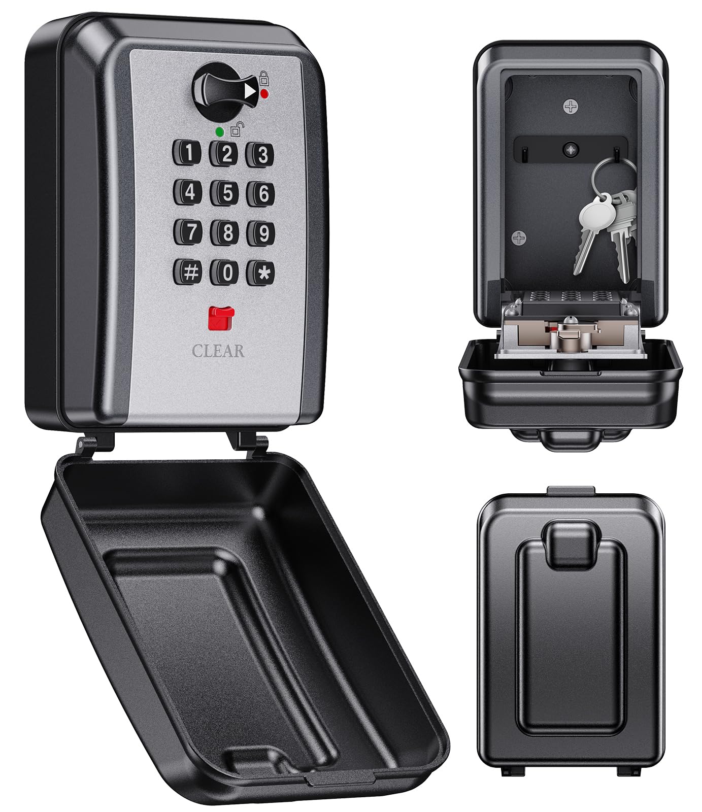 Mohard Schlüsseltresor mit Zahlencode Wandmontage, 12 Stellige Schlüsselkasten [Zurücksetzbarem Code], Großes Fassungsvermögen & Wetterfeste Schlüsselsafe Außen, Schlüsselbox für Zuhause, Büro, Garage