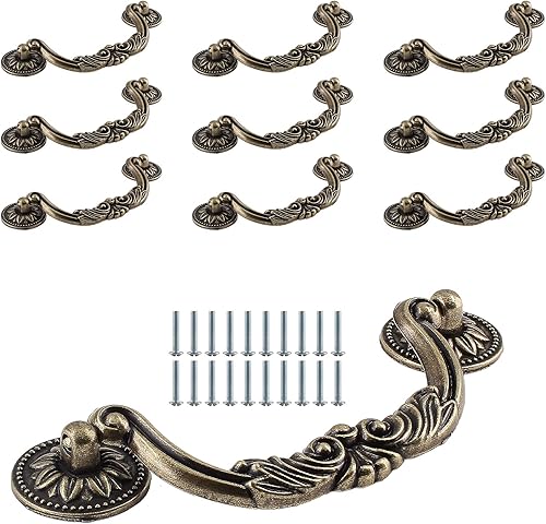 10 manijas de cajón con caída de 5 pulgadas (5.039 in) entre los centros de agujeros - 6.2 pulgadas de longitud total, tiradores de gabinete de