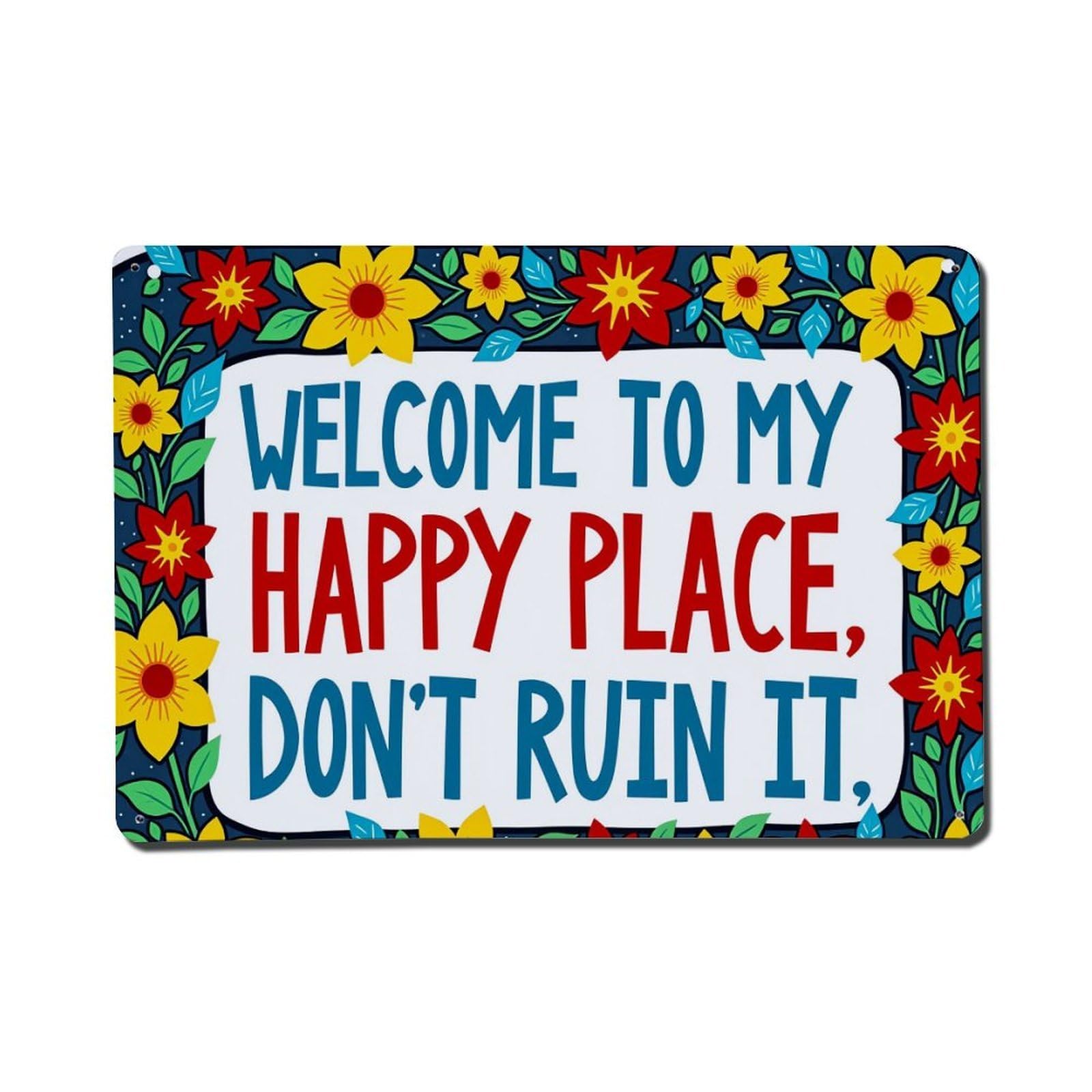 Enderetf Vintage Floral Border Sign Text Pattern Tin Sign Metal Poster, Home Bar Garage Man Cave Cafe Indoor & Outdoor Wall Decoration 8X12inches