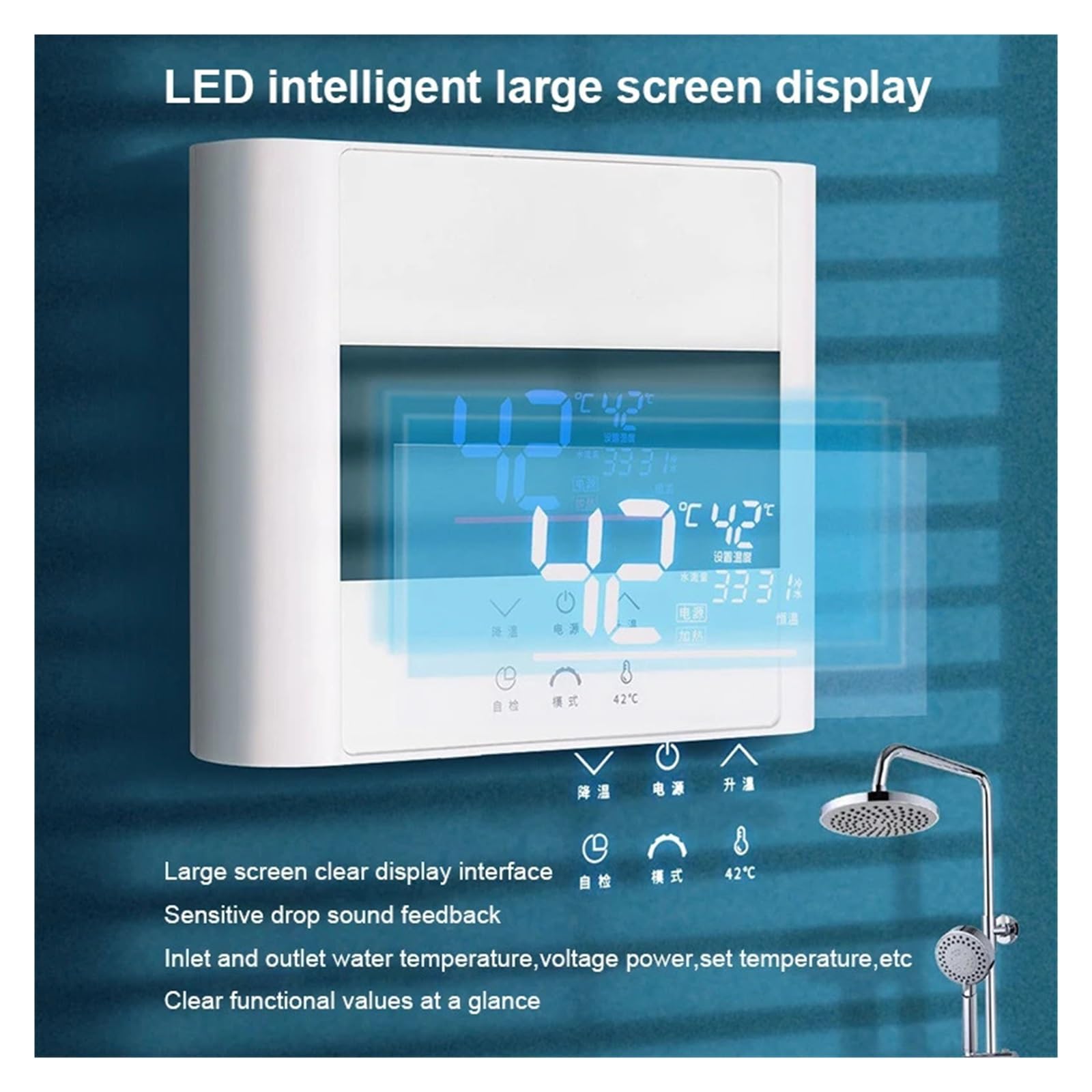 6000W Riscaldatore Di Acqua Calda Senza Serbatoio Elettrico Istantaneo Montato A Parete Mini Bagno Termostato Riscaldamento Doccia Display A LED Veloce E Comodo