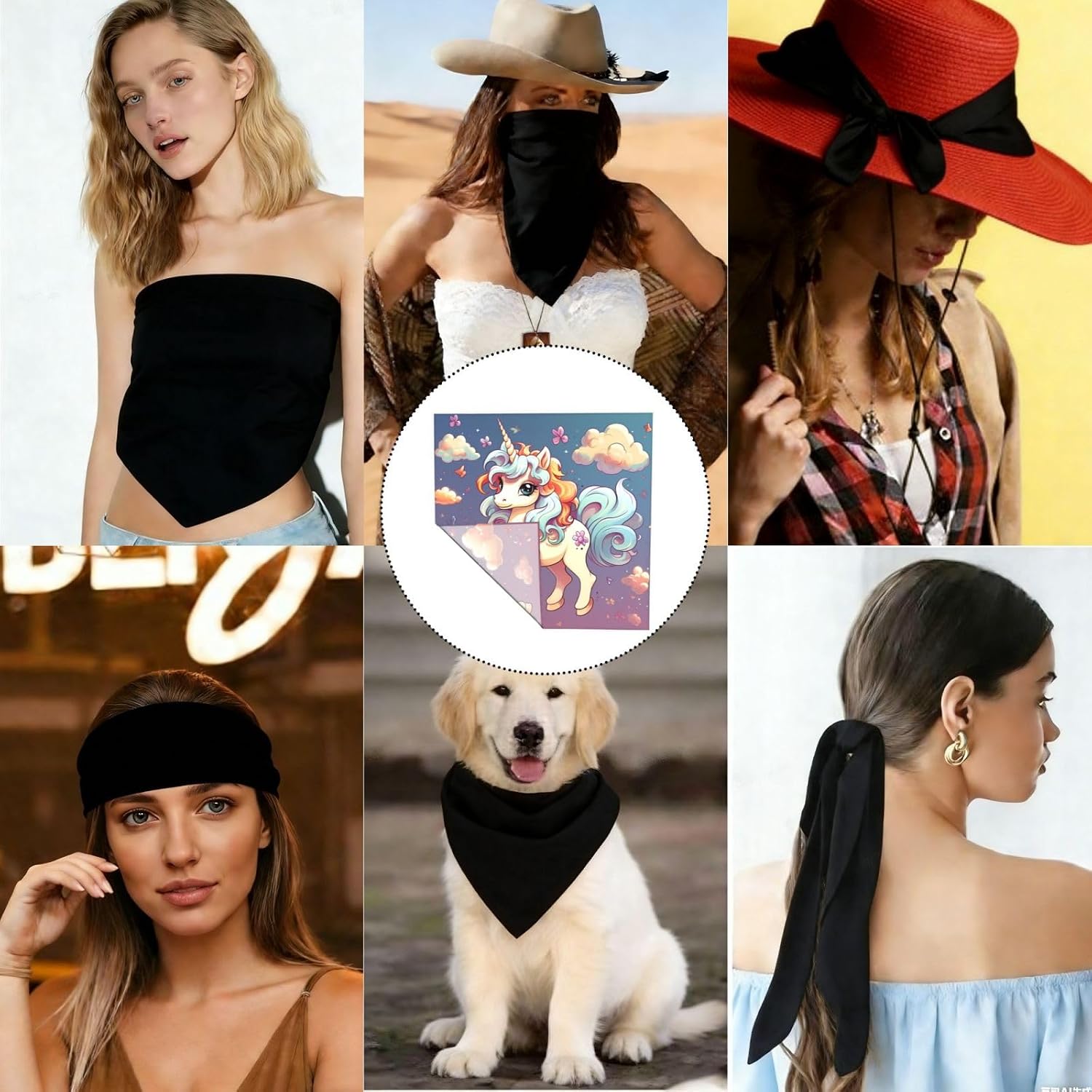 Cotton Bandanas 22x22 inches Cartoon cute animal rainbow Square Scarfs for Men Women Novelty Headband Handkerchiefs