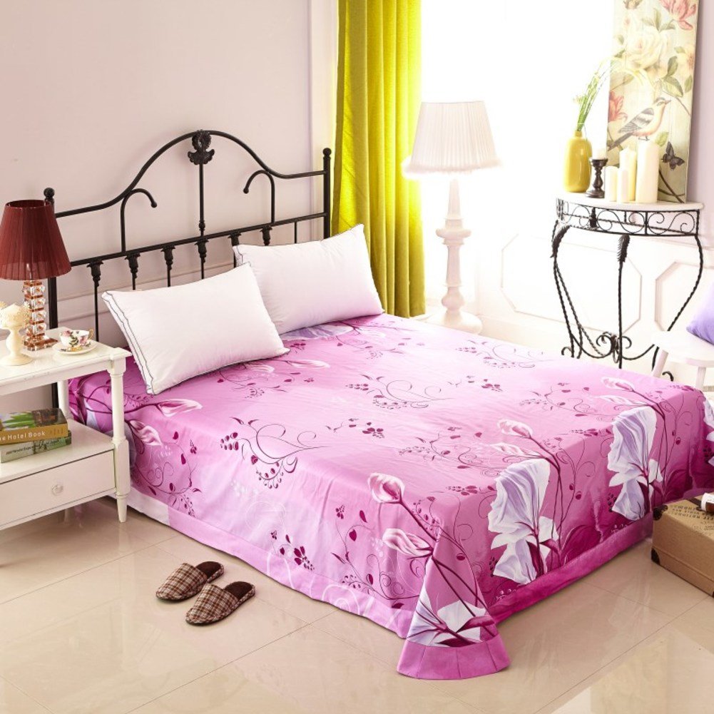 Drap en coton sergé 230x245cm linge de lit été pour lit double