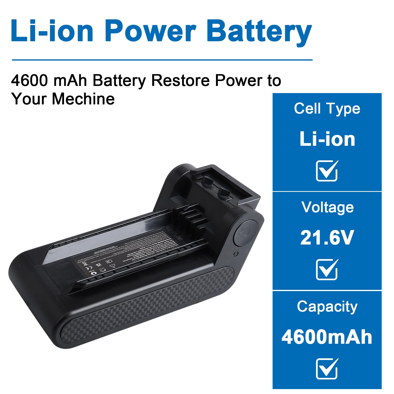 21.6V 4600mAh XBATR640EU Ersatzakku Kompatibel Mit Shark IP1251 IP1250 IP1255 IP1251C IP1220 IP1220C IP3251 IP3251C IP3225 IP3124 IP3252 Staubsauger, Ersatzakku-Zubehör for Staubsauger