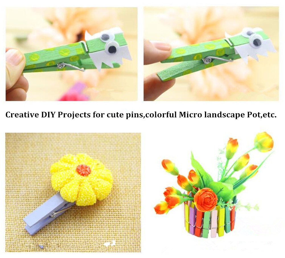 250 Mini-Wäscheklammern Aus Naturholz – 2,5 Cm, Mit 20 M Jute-Schnur, Für Basteln & Deko