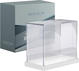 Dinavio Crafthouse Elite Trainer Box Acrylic Display Case - Pokemon Case Acrylic Display Storage for ETB - Cards NOT Included - Premium Acrylic Magnetic Box with Top Load Lid (White Base)