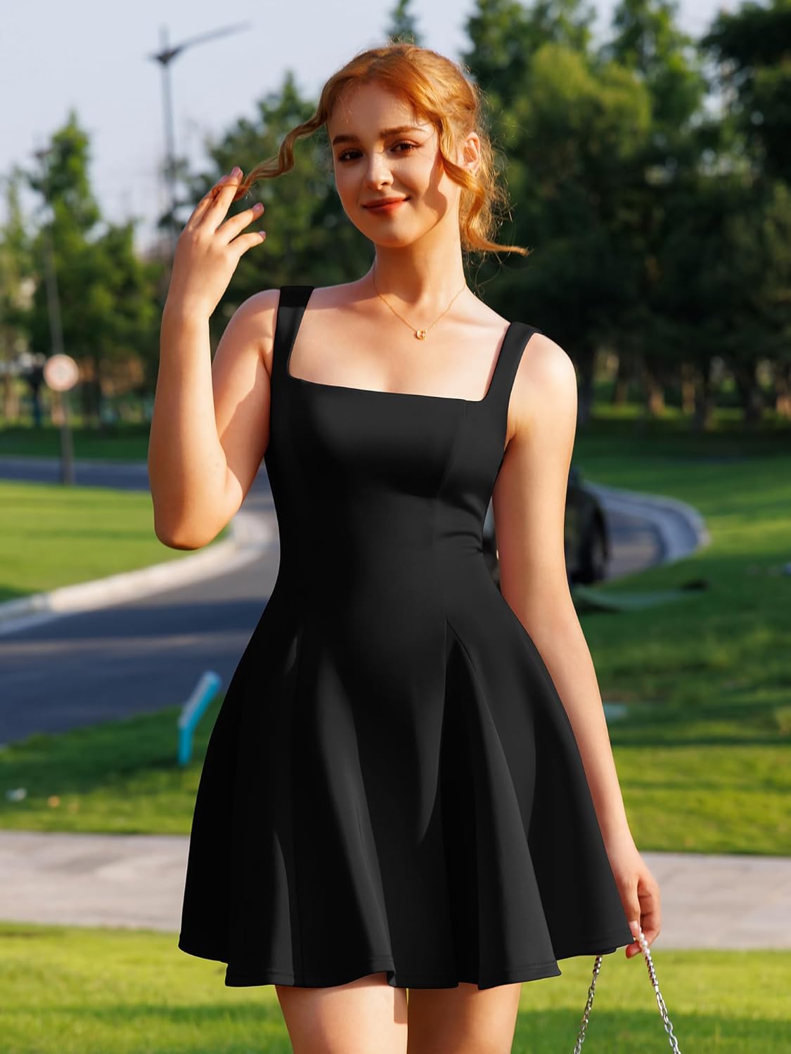 DAAWENXI Women's Sexy Sleeveless Square Neck Mini Dress Bodycon Party Club Tank Short Dresses - Image 5