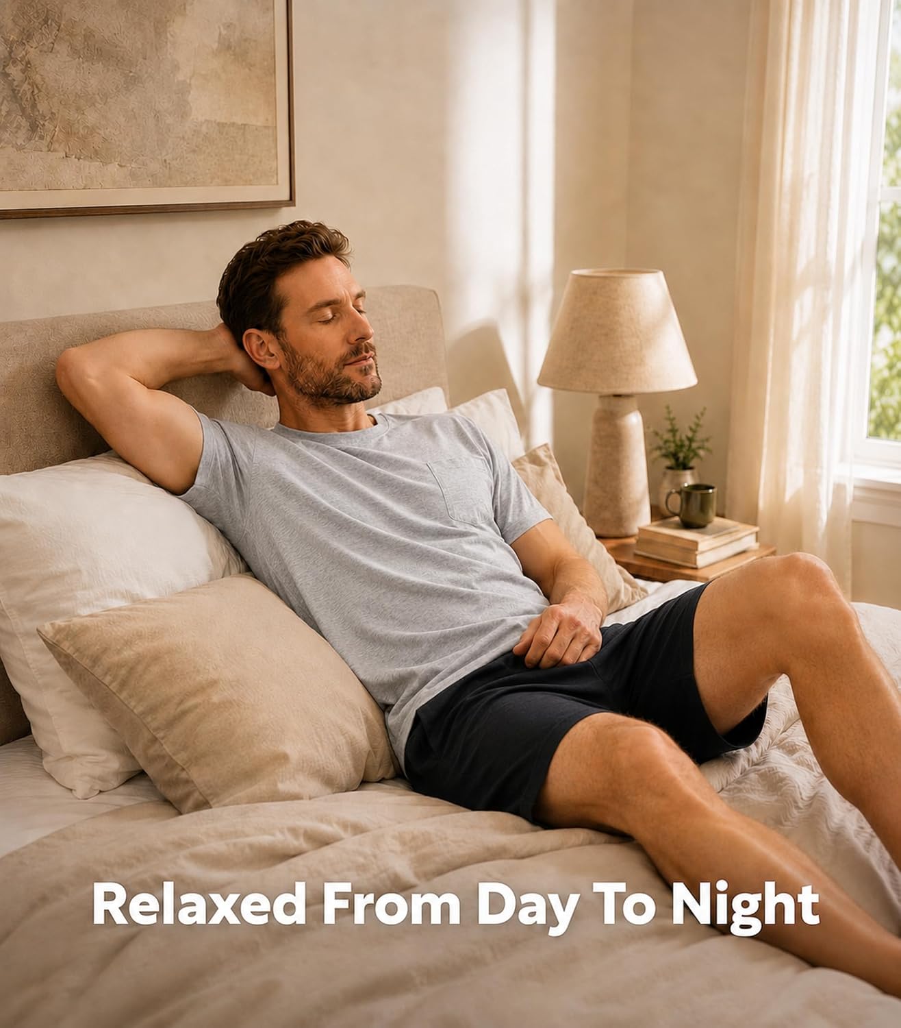 DAVID ARCHY Men's Cotton Pajamas Set Short Sleeve | Summer Sleepwear, Soft Breathable, 2-Piece Lounge Set, With Pockets