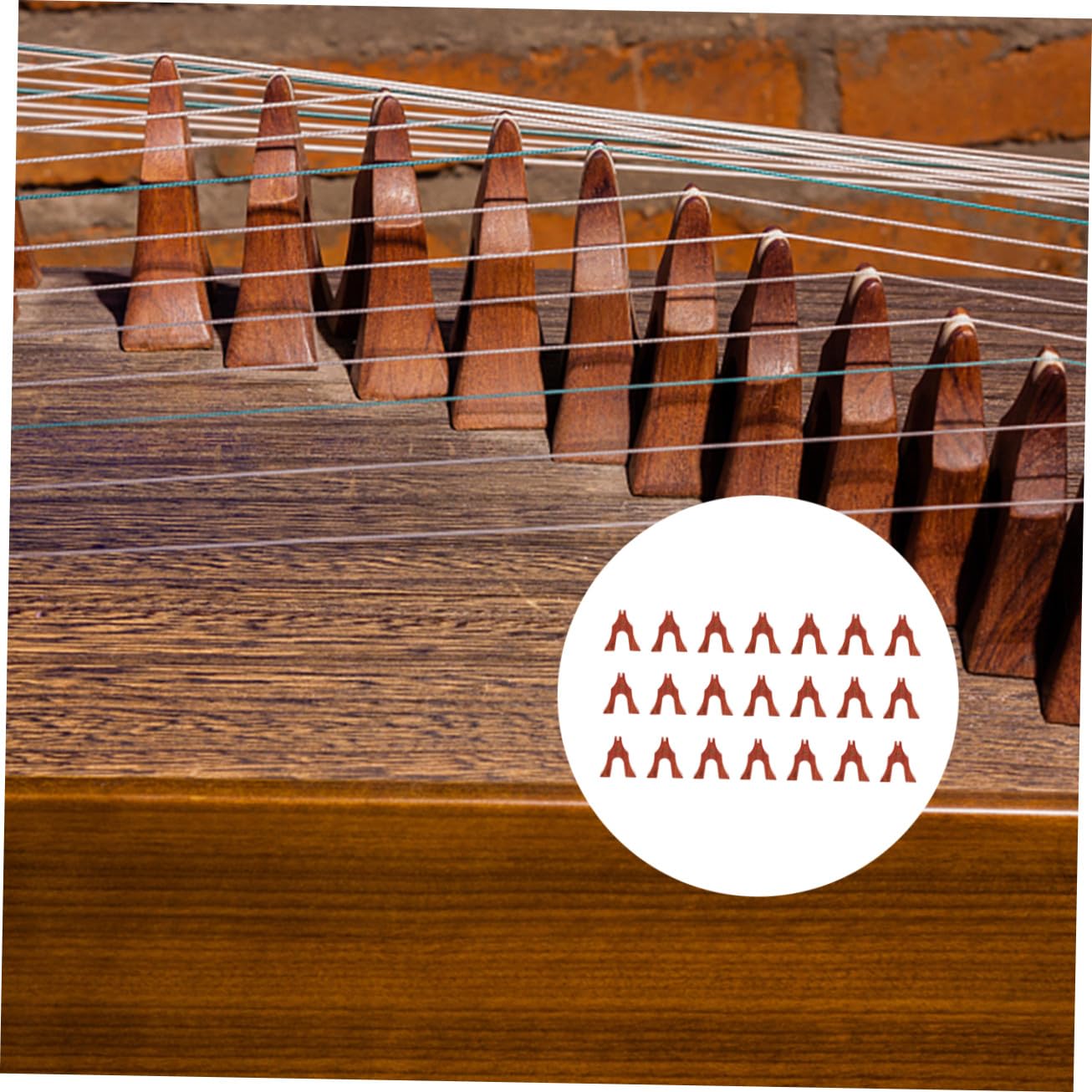 Healeved 21 Stück Professionelle Guzheng Brücken aus Braunem Holz Ersatz für Alte Saitenbrücken Tragbar mit Präziser Handwerkskunst für Guzheng Spieler