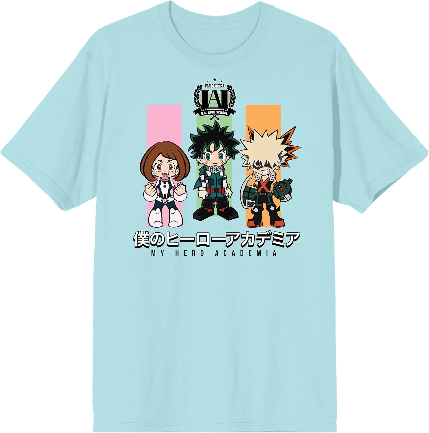 My Hero Academia Anime Chibi Character Group Juniors Celadon Graphic Tee