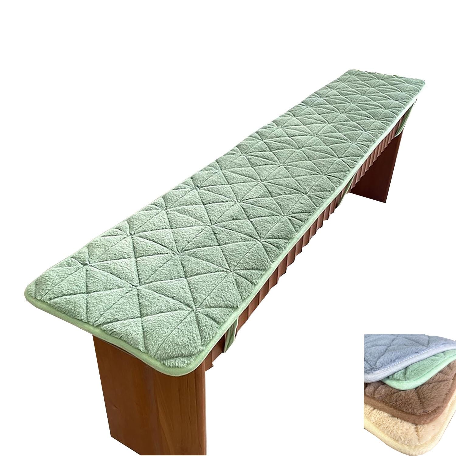 PLCIVSA Seat Cushion Bench Indoor/OutdoorNon-Slip Garden Bench Seat Pads 100cm/120cm/150cm x 35cm/30cm,Garden Patio, Long Chairs Window Patio Swing(Green,35x180x1.5cm)