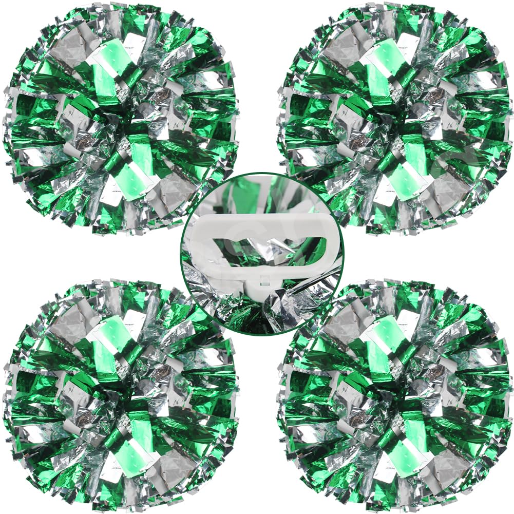 Hooshing 4PCS Pom Poms Cheerleading with Finger-Friendly Handle for Cheering Squad & Dance Team
