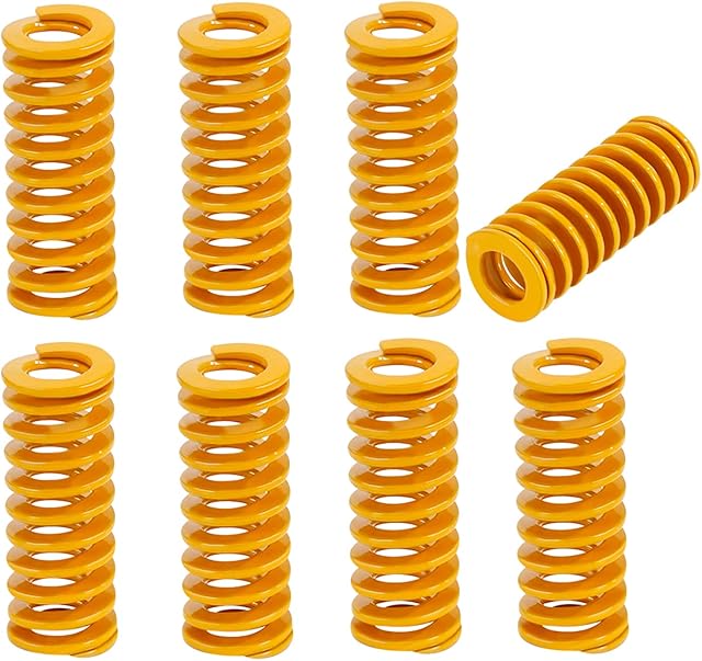 8 pieces Heated Bed Spring replacement 3D Printer Compression Spring Die Head Spring 0.31 in OD 0.78 in Length, For Creality CR-10 10S S4 Ender 3 Heating Bed leveling Springs Bottom Connection Yellow