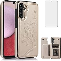 Vista 9 de Asuwish Funda de teléfono para Samsung Galaxy A14 5G con protector de pantalla de vidrio templado, tarjetero con soporte para tarjetero, soporte