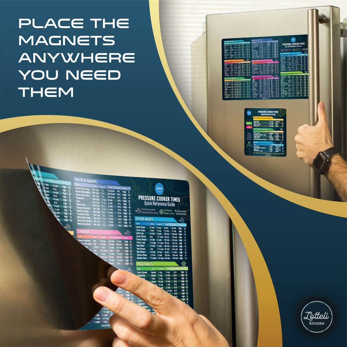 Instant Pot Cheat Sheet Magnet Set - Pressure Cooker Accessories Cook Times, Instapot Accessories, Instant Pot Accessories Quick Reference Guide Magnets (Black): Home & Kitchen