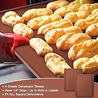 Vista 3 de 8 alfombrillas deshidratadoras de silicona, 10 hojas de deshidratador de pantalla de malla, antiadherentes, bandejas reutilizables para secadora