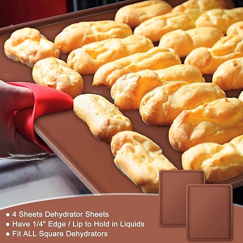 Miniatura 3 de 8 alfombrillas deshidratadoras de silicona, 10 hojas de deshidratador de pantalla de malla, antiadherentes, bandejas reutilizables para secadora de