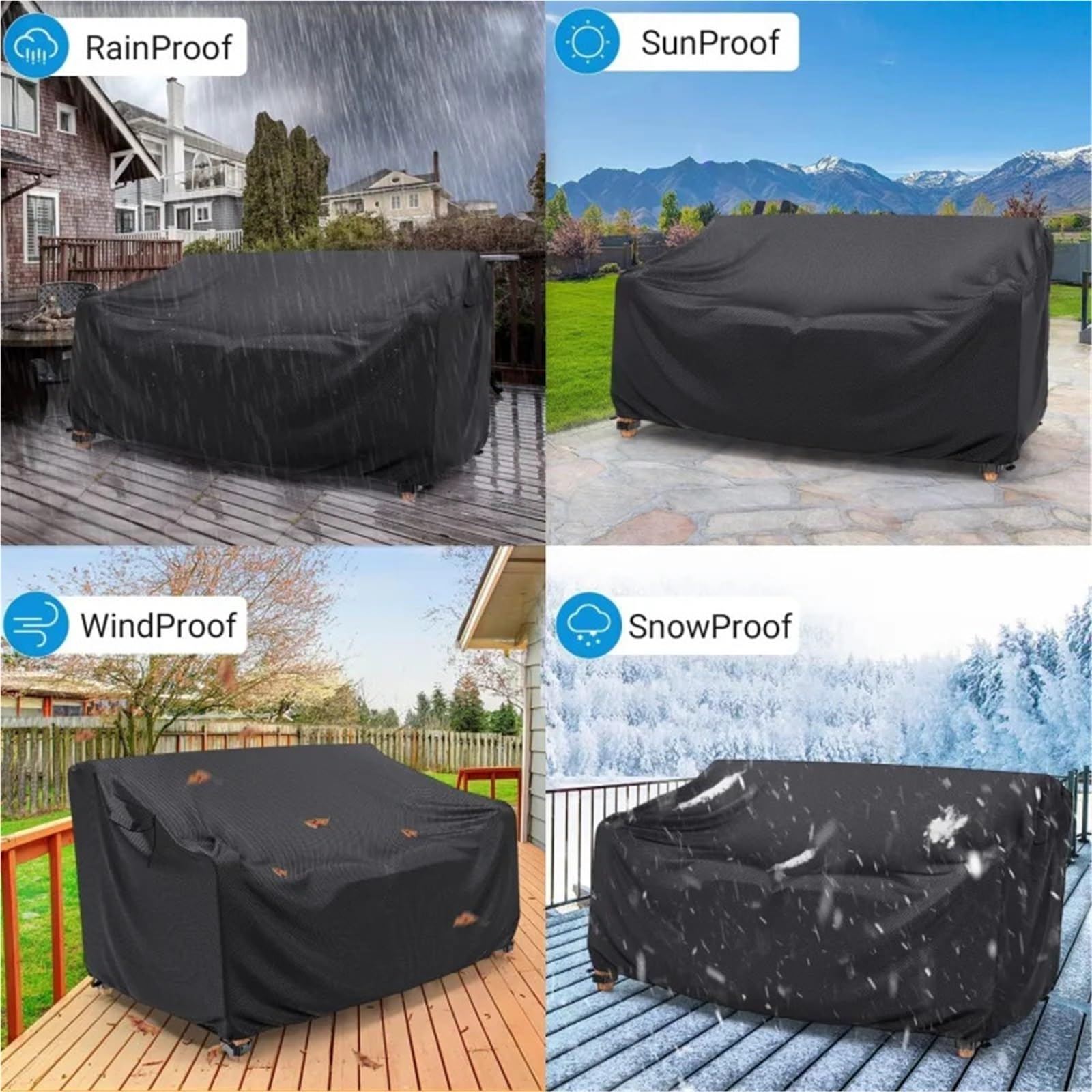 1 Stück 210D Terrassensofa-Abdeckung, Haushaltsabdeckung, Gartenmöbelabdeckung, strapazierfähiges Polyestermaterial, Gartenmöbelschutz(215x89cm)