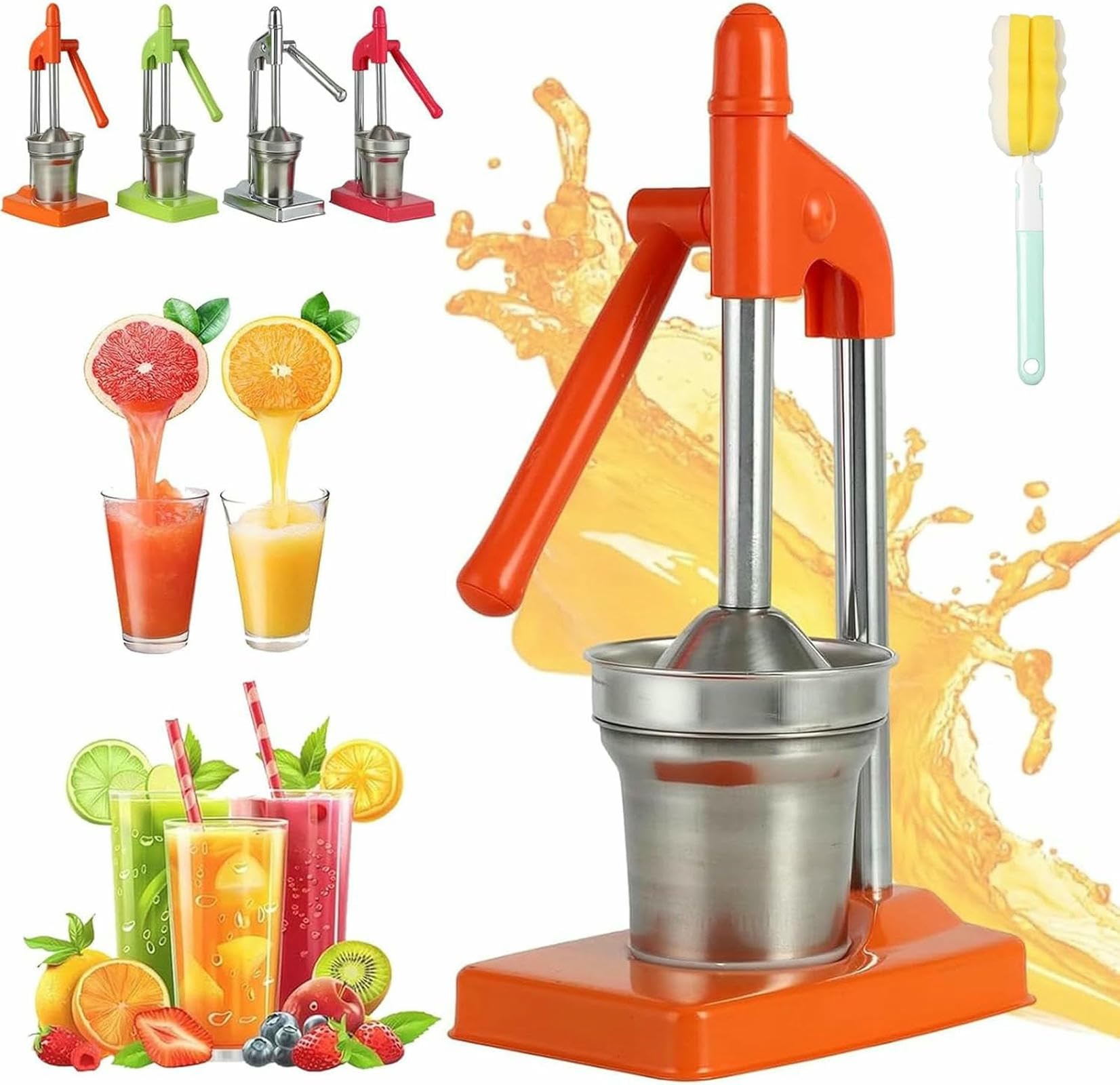 Exprimidor manual de cítricos, exprimidor de frutas resistente para naranjas, limones, limas, fácil de limpiar, esencial para la cocina del hogar