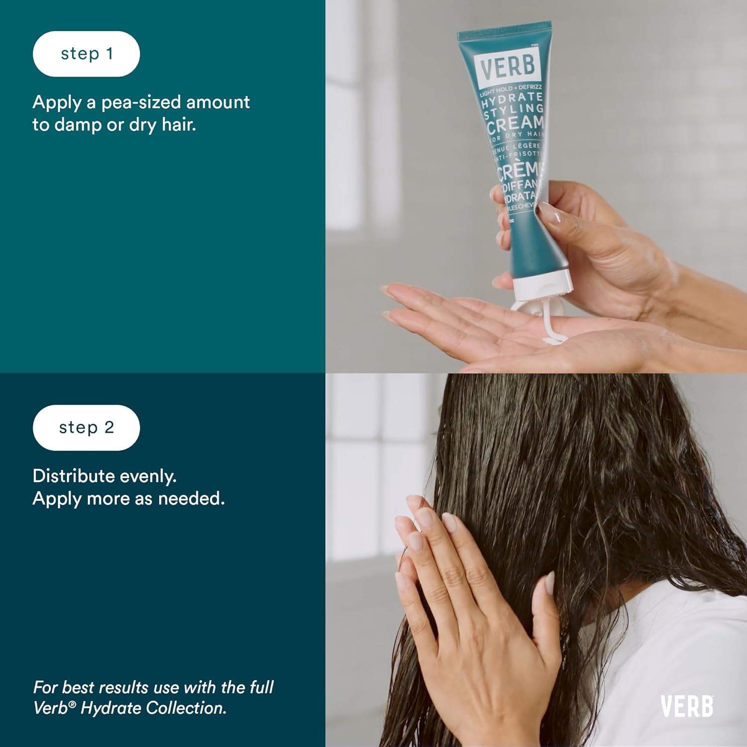 VERB Hydrate Styling Cream - Smooth + Reduce Frizz for Dry + Frizzy Hair - Amber + Warm Jasmine Scent - Image 4