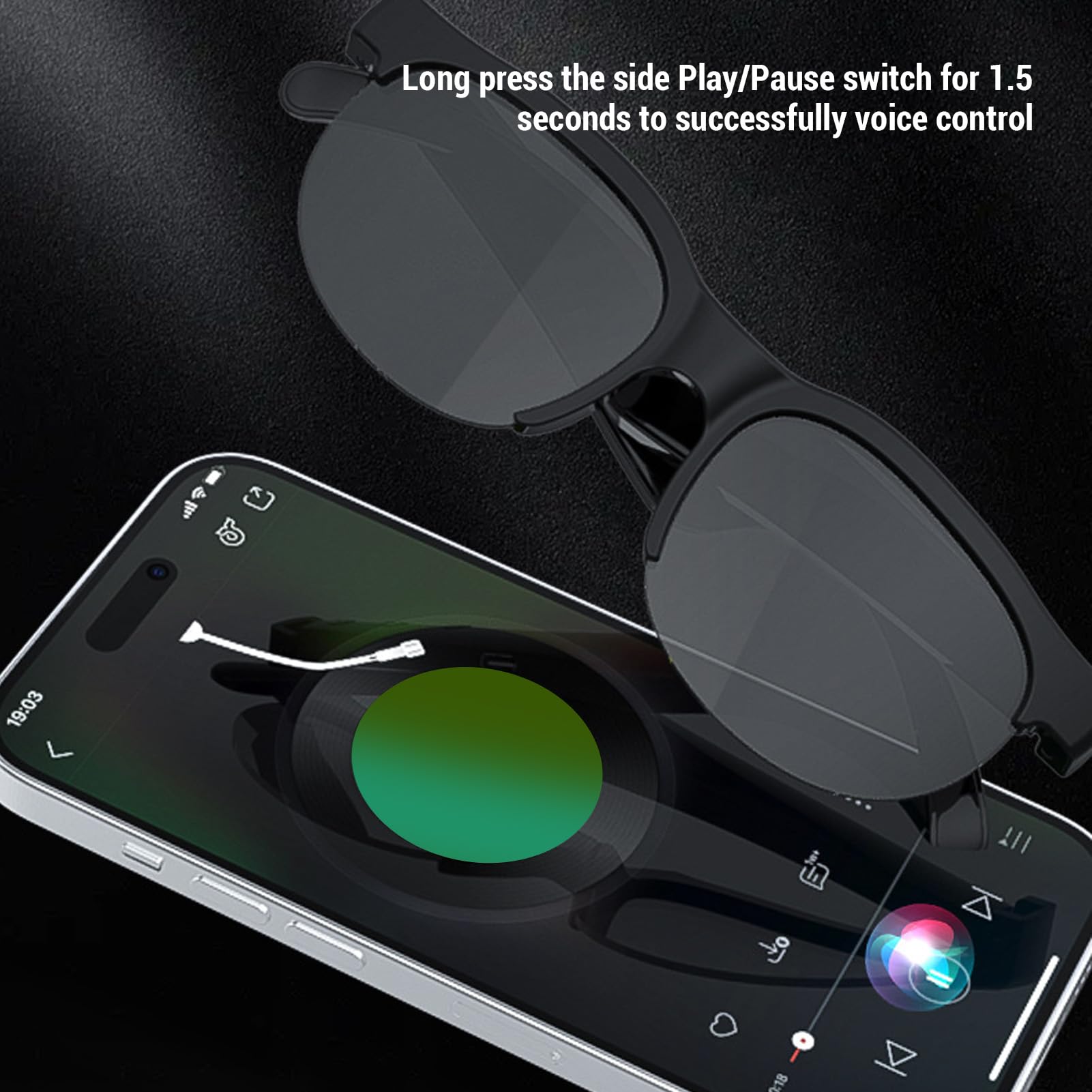 Annadue Gafas Inteligentes con Traductor de Idiomas, Gafas de Traducción Admite 140 Idiomas Incorporados en Micrófono Estándar, Gafas de Sol Bluetooth para Llamadas de Música