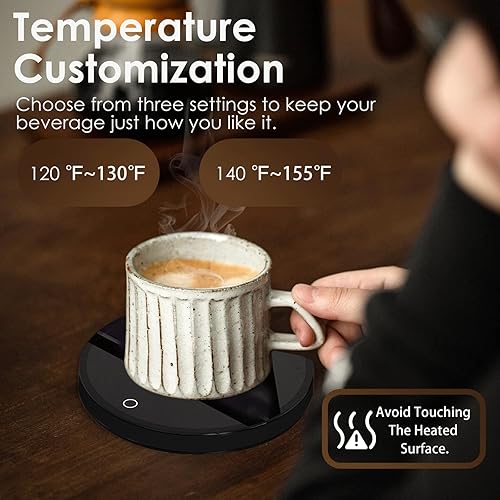 Midgod Calentador de taza de café, calentador de café eléctrico para escritorio con apagado automático, calentador de tazas para café y té,