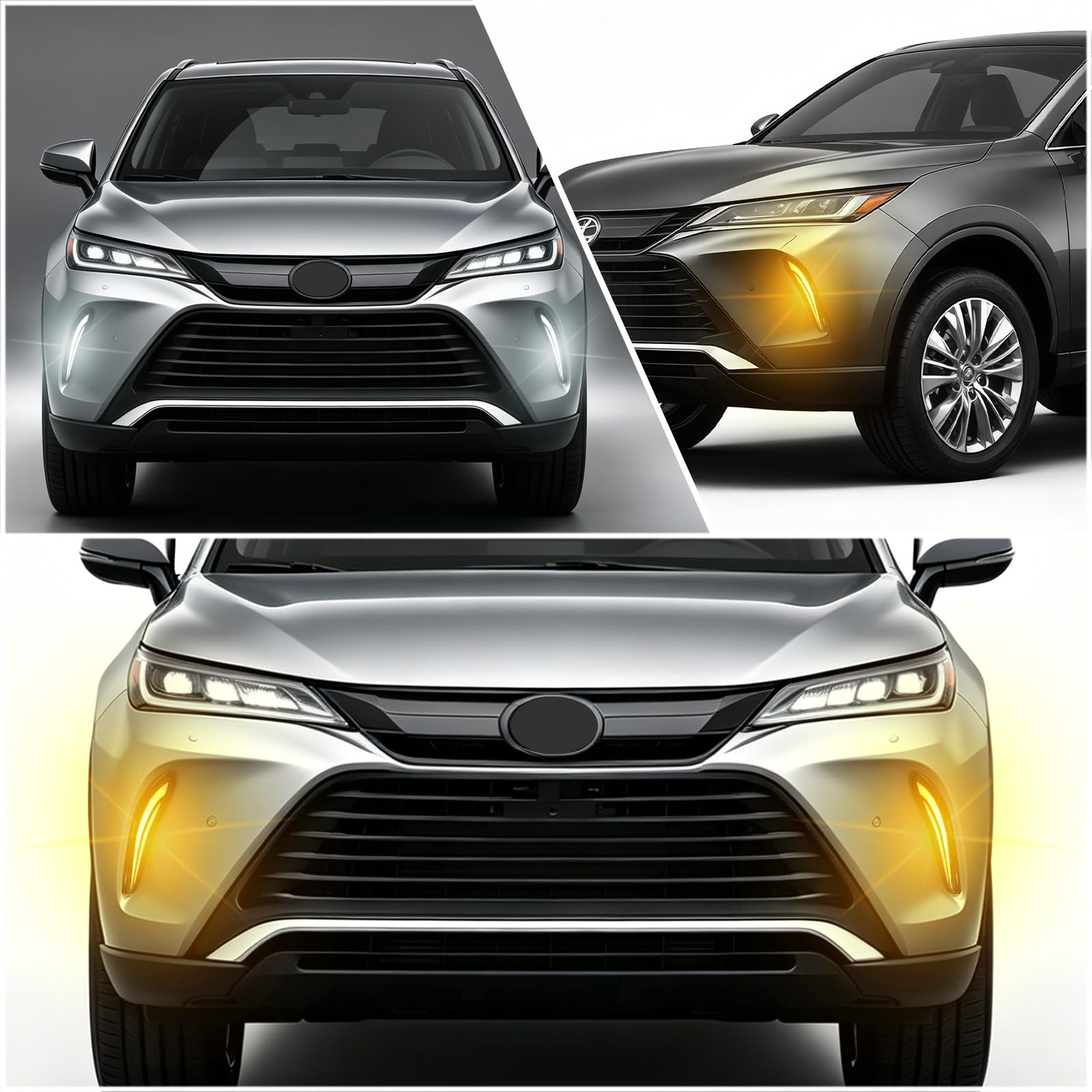 Switchback LED Fog Lights For Toyota Venza 2021-2024 - White/Amber DRL With Sequential Turn Signals-265753