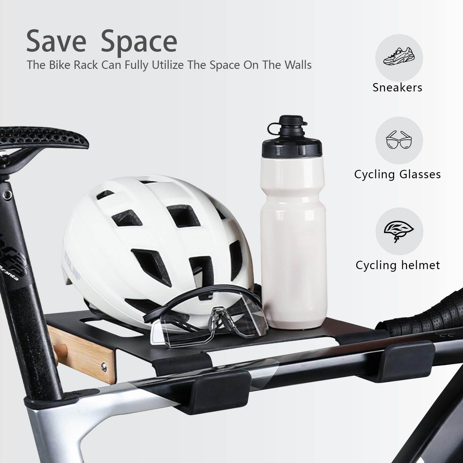 Soporte bicicletas pared,Soporte pared bicicleta,Colgador bicicleta pared,Apto para bicicletas de carretera y de montaña, ahorrando espacio en garajes o viviendas