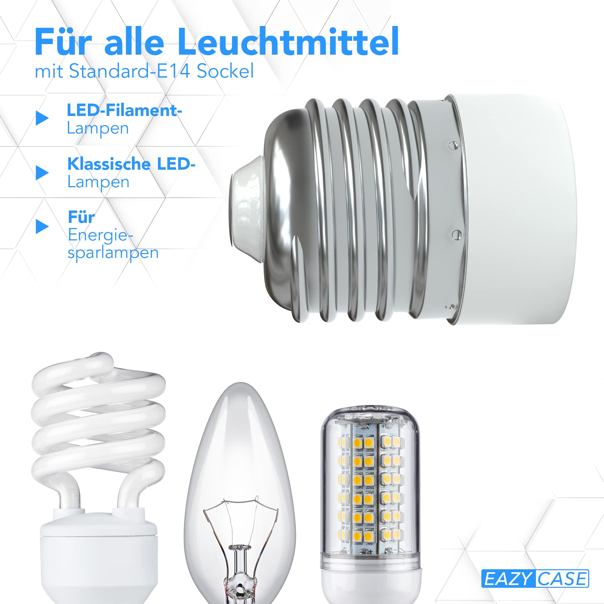 EAZY CASE Adapter – Von E27 Auf G9, 4 Stück, Für LED, Halogen & Energiesparlampen, Max. 250V, Sicher Und Einfach