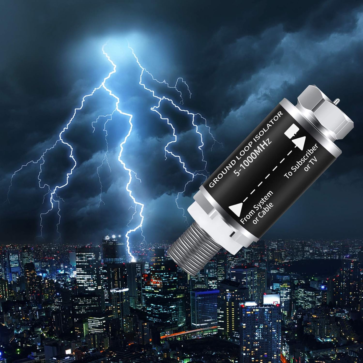 Ground Loop Isolator - Cable TV Audio Isolation Transformer,Hum Buzz TV,Noise Eliminator.