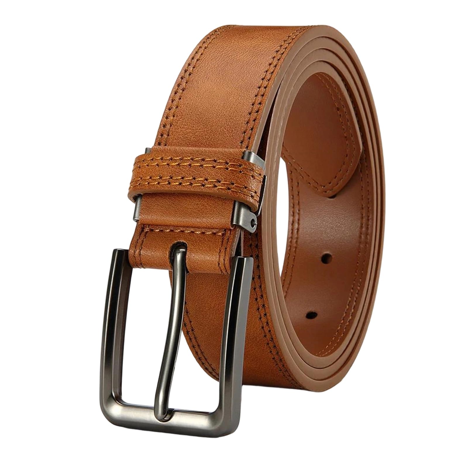 Yeuyyben Cinturón de piel sintética con hebilla automática para hombre, casual, negocios, multicolor, ajustable