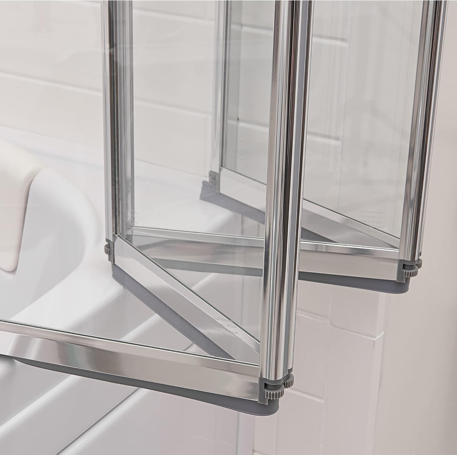 Ella 4-Fold Tempered Glass Shower Screen Bath Screen for Walk-In Tubs
