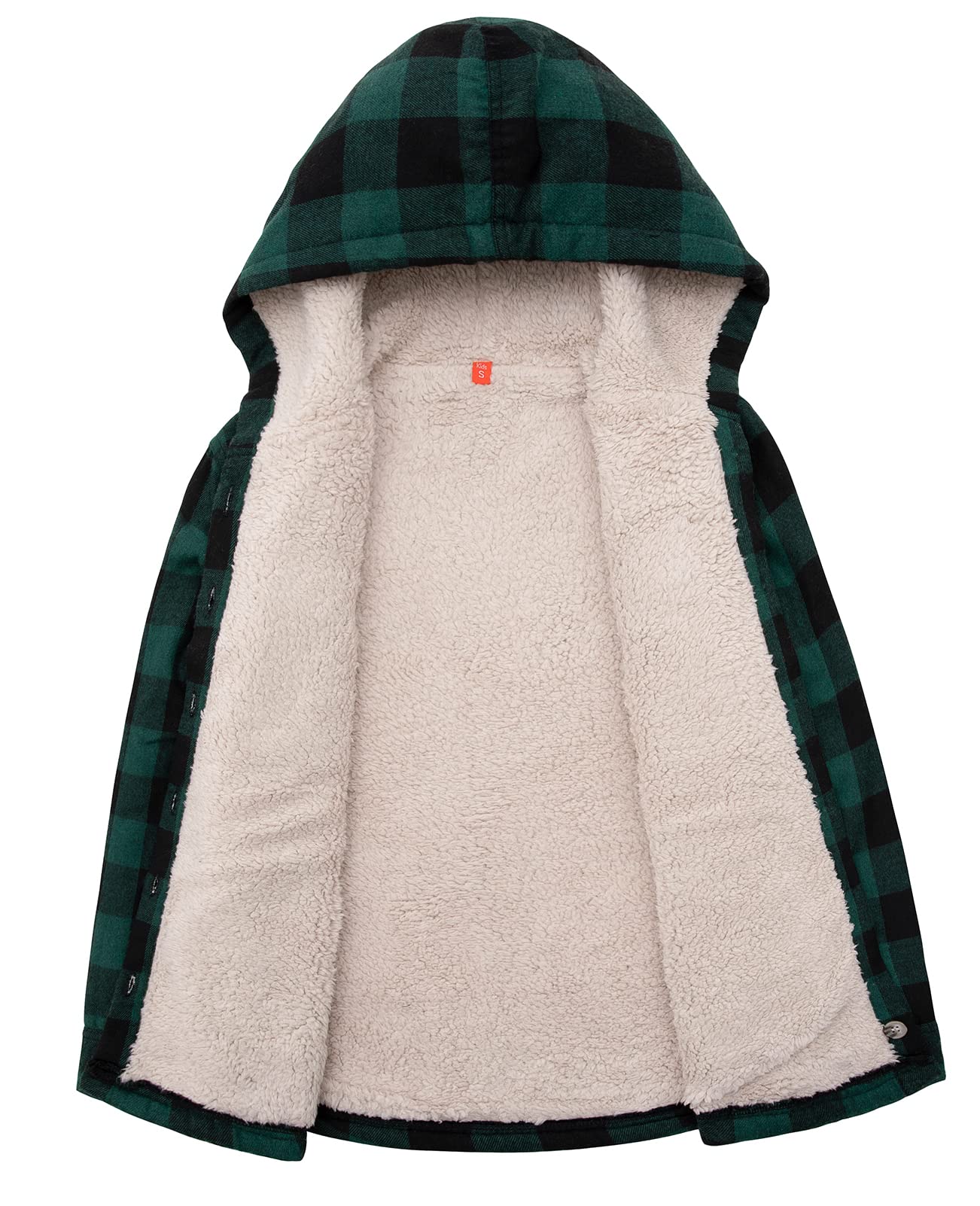 ZENTHACE Chaqueta de franela con capucha y forro de sherpa para niños | Para 2 a 16 años, chaqueta cálida para otoño e invierno con bolsillos para las manos, unisex, regalo de vacaciones y